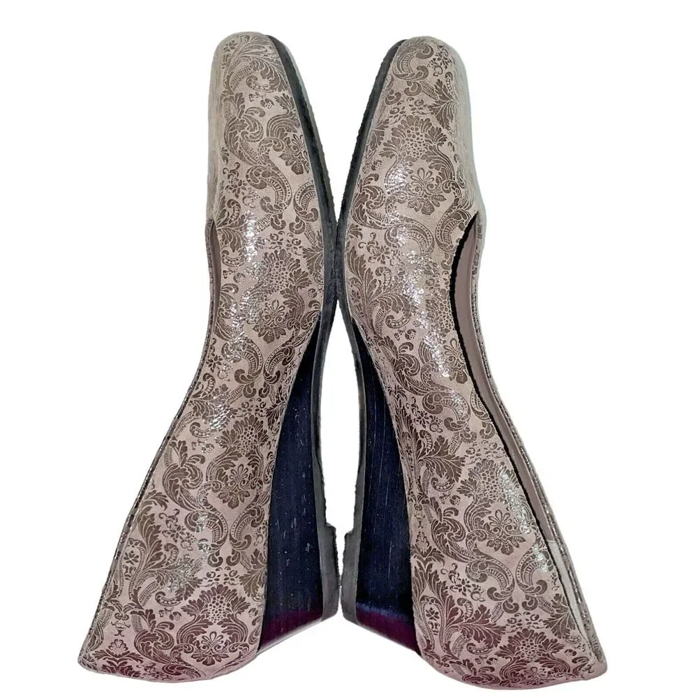 SAS‎ Sofia Wedge Pump Gray Leather Shoes Made in Tuscany Italy Size 8 Narrow